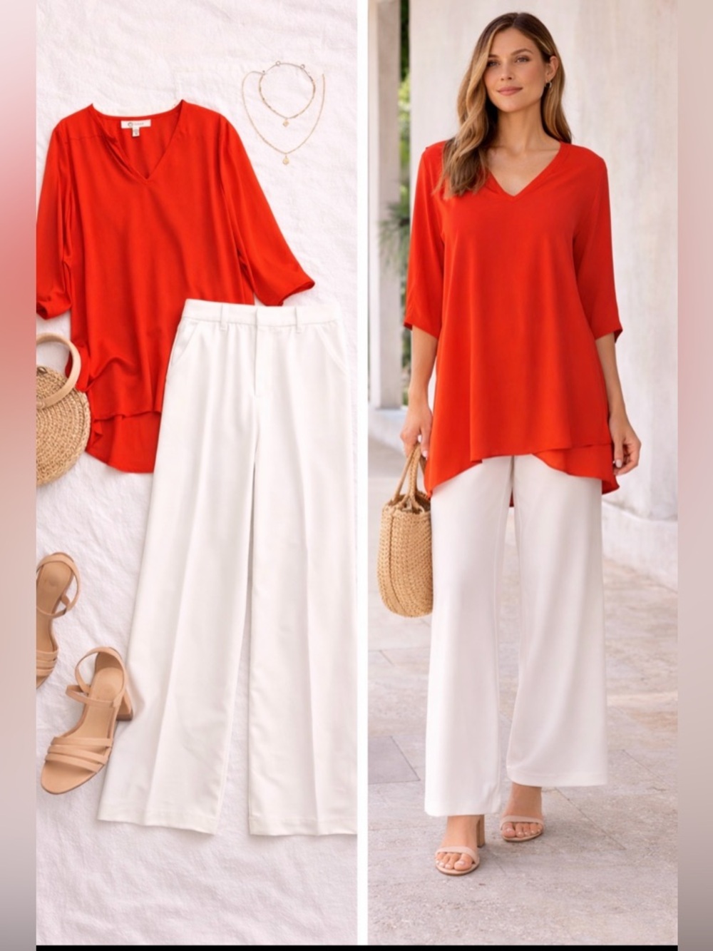 Coral tunic top